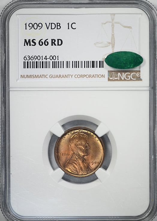 1909 VDB Lincoln Wheat Cent 1C NGC MS66RD CAC