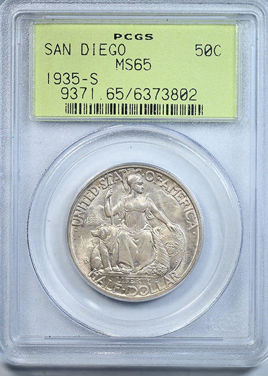 1935-S San Diego Classic Commemorative Half Dollar 50C PCGS MS65 OGH