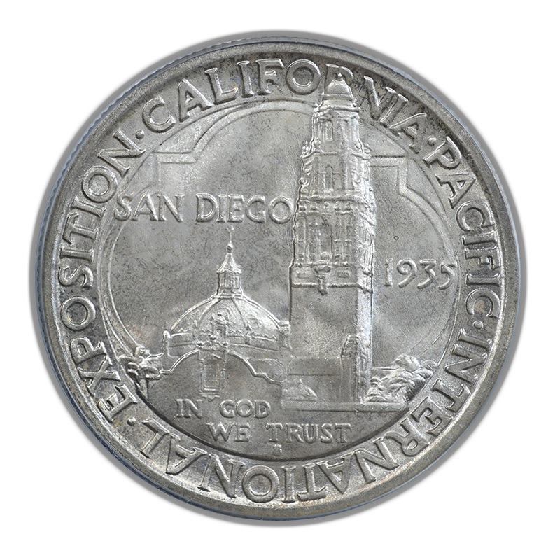 1935-S San Diego Classic Commemorative Half Dollar 50C PCGS MS65 OGH