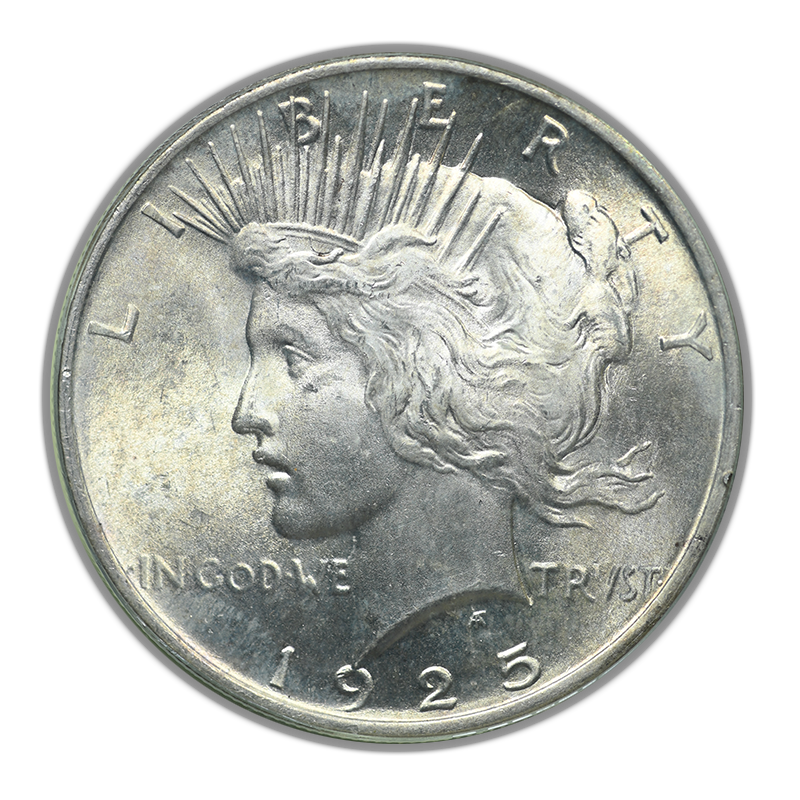 1925 Peace Dollar $1 PCGS MS65 OGH