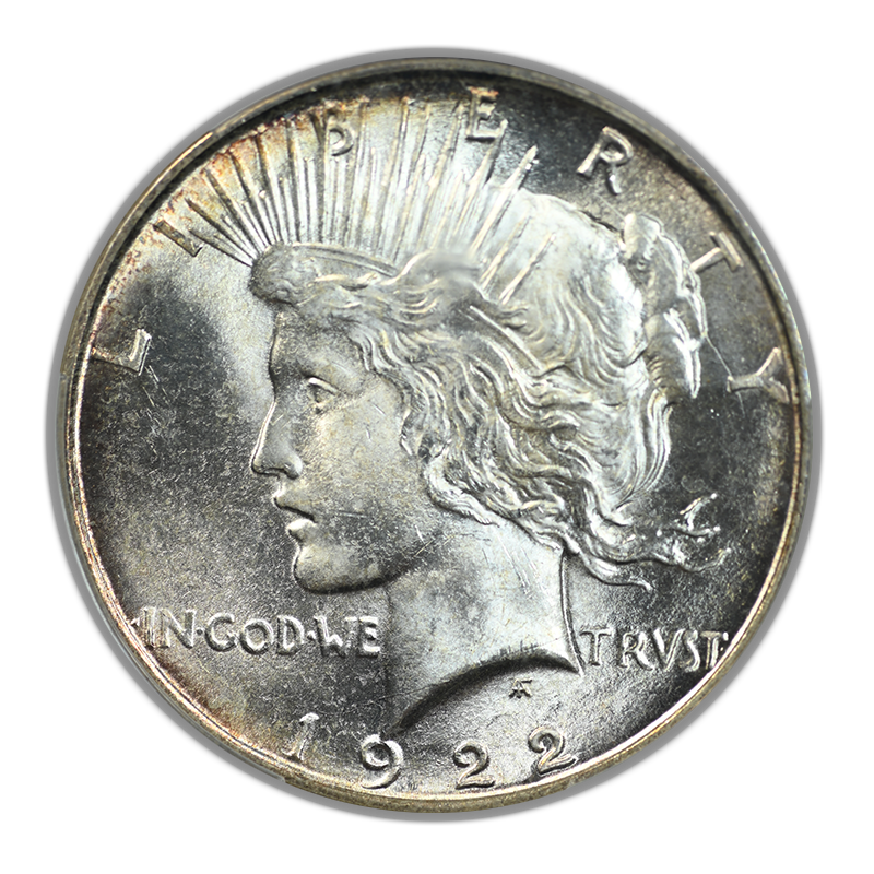 1922-D Peace Dollar $1 CAC MS65