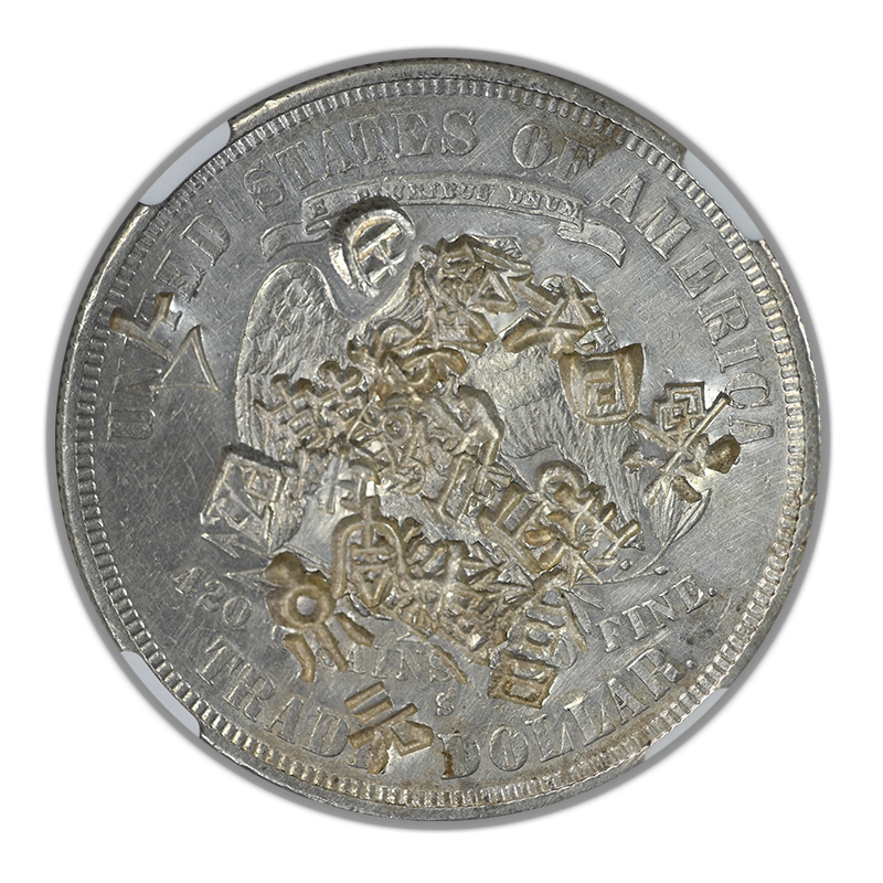 1878-S Trade Dollar T$1 NGC Fine Details - Chopmarked