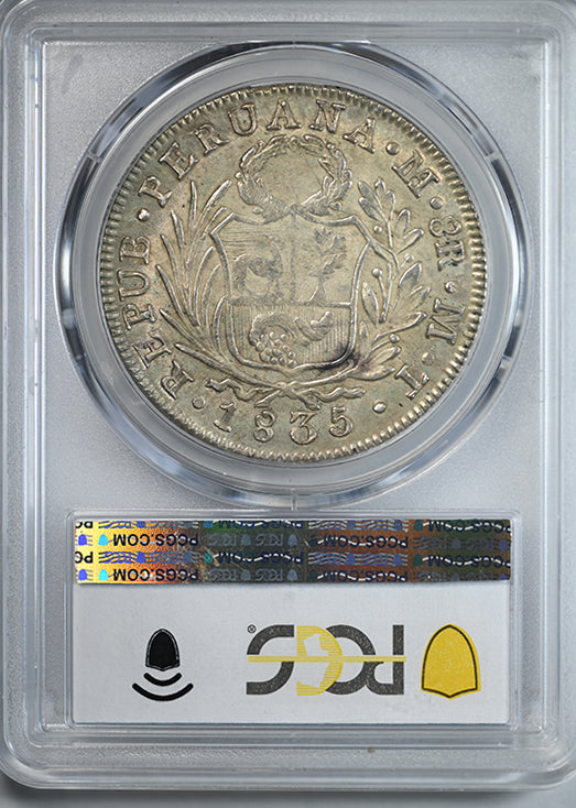 1835-L MT Peru 8R Reales PCGS MS61