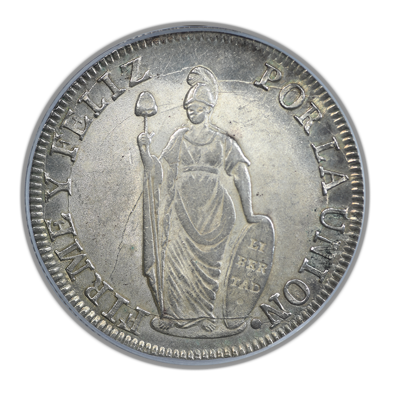 1835-L MT Peru 8R Reales PCGS MS61