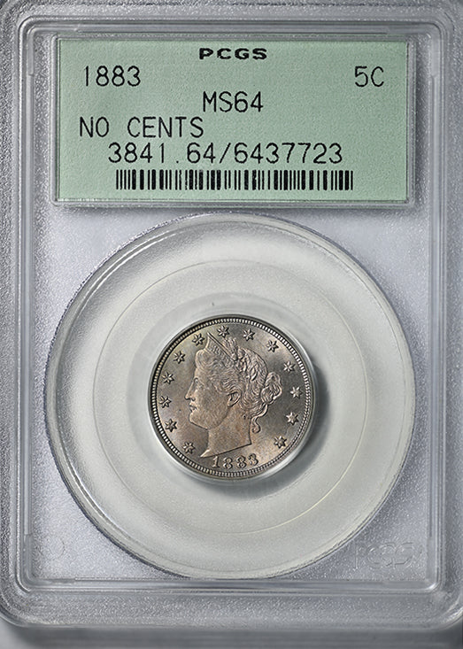 1883 Liberty V-Nickel 5C PCGS MS64 OGH - No Cents