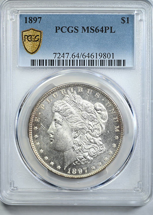 1897 Morgan Dollar $1 PCGS MS64PL - Prooflike