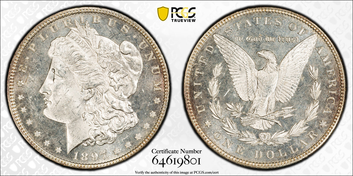 1897 Morgan Dollar $1 PCGS MS64PL - Prooflike