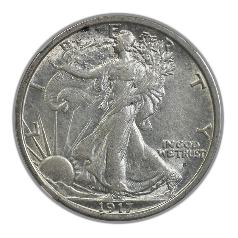 1917-D Walking Liberty Half Dollar 50C NGC AU55 - Obverse