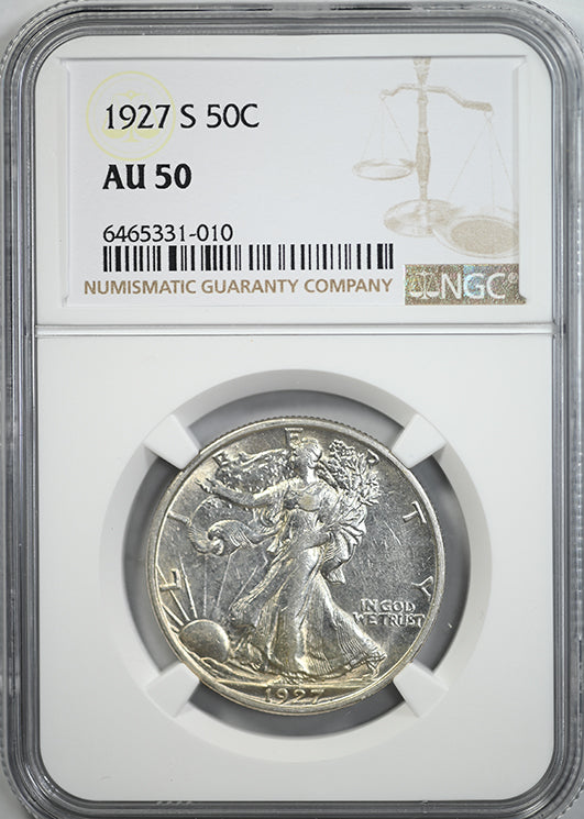 1927-S Walking Liberty Half Dollar 50C NGC AU50