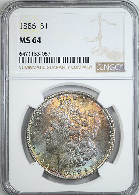 1886 Morgan Dollar $1 NGC MS64 - TONED!