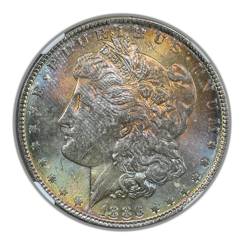 1886 Morgan Dollar $1 NGC MS64 - TONED!