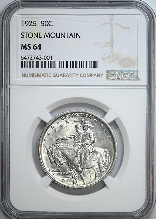 1925 Stone Mountain Classic Commemorative Half Dollar 50C NGC MS64
