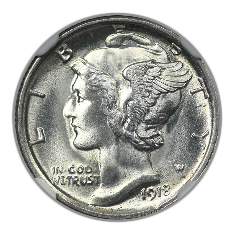 1918-S Mercury Dime 10C NGC MS65