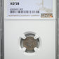 1852 Three Cent Silver Piece 3CS NGC AU58