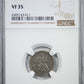 1838 Double Die Reverse Liberty Seated Dime 10C NGC VF35 - Small Stars DDR Obverse Slab