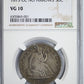 1873-CC Liberty Seated Half Dollar 50C NGC VG10 Obverse Slab