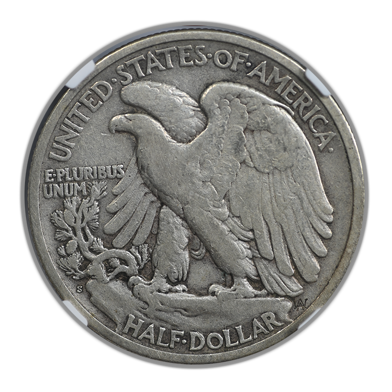 1921-S Walking Liberty Half Dollar 50C NGC VF25 Reverse