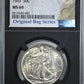 1943 Walking Liberty Half Dollar 50C NGC MS64 with Original Bag Fragment