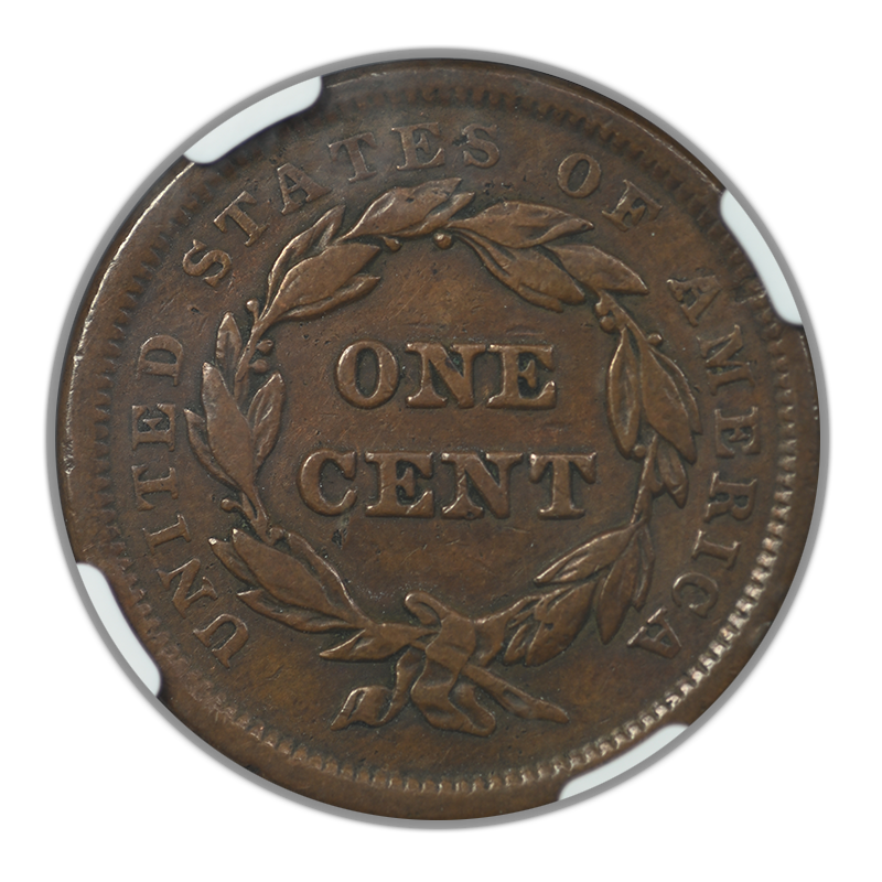 1841 Liberty Head Large Cent 1C NGC XF45BN Reverse