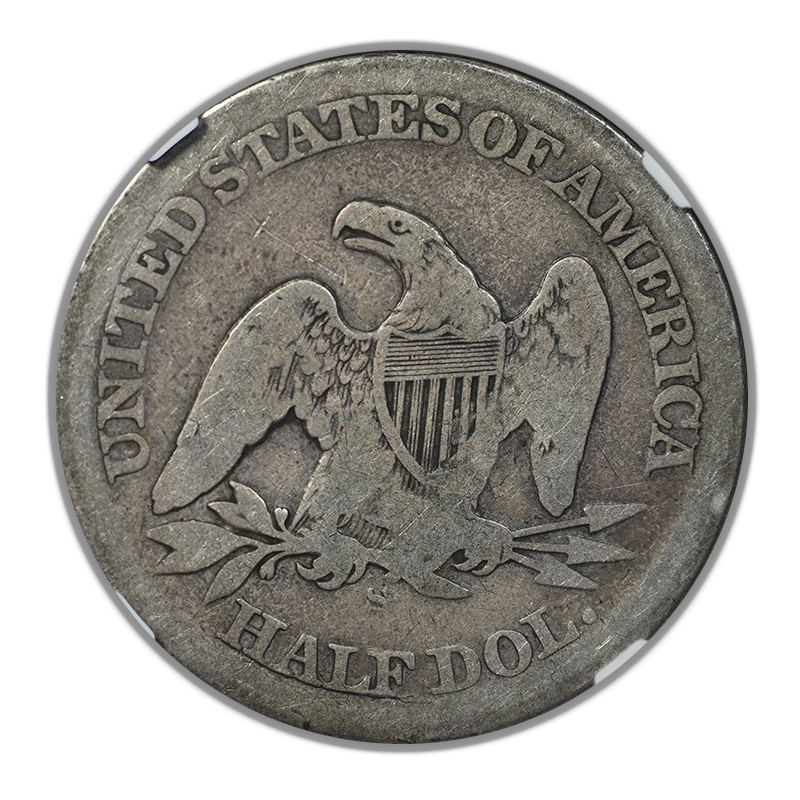 1865-S Liberty Seated Half Dollar 50C NGC G4 Reverse