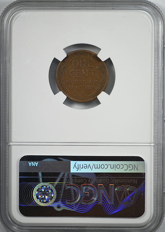 1914-D Lincoln Wheat Cent 1C NGC VF35BN Reverse Slab