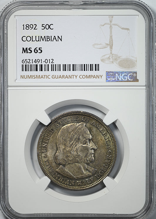 1892 Columbian Exposition Classic Commemorative Half Dollar 50C NGC MS65 Obverse Slab