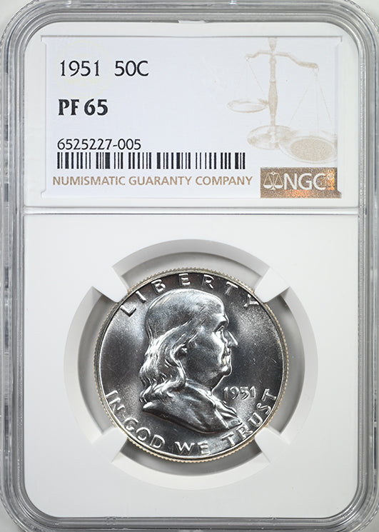 1951 Proof Franklin Half Dollar 50C NGC PF65