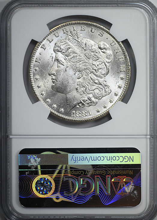 1881-CC Morgan Dollar $1 NGC MS62 - TONED! Reverse Slab