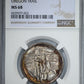 1937-D Oregon Trail Classic Commemorative Half Dollar 50C NGC MS68 - TAB TONED!