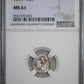 1861 Three Cent Silver Piece 3CS NGC MS61 - TONED!