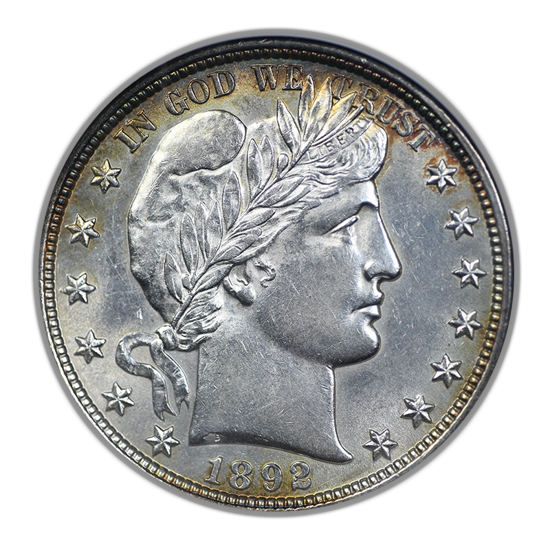 1892 Barber Half Dollar 50C ANACS Soapbox AU58
