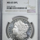 1879-S Morgan Dollar $1 NGC MS65DMPL - Deep Mirror Prooflike Obverse Slab