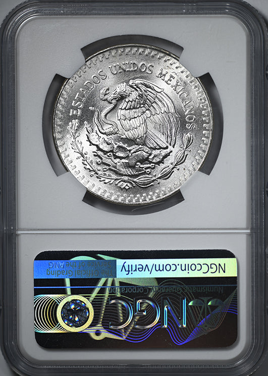 1985-Mo Mexico Silver Libertad 1 Onza NGC MS67