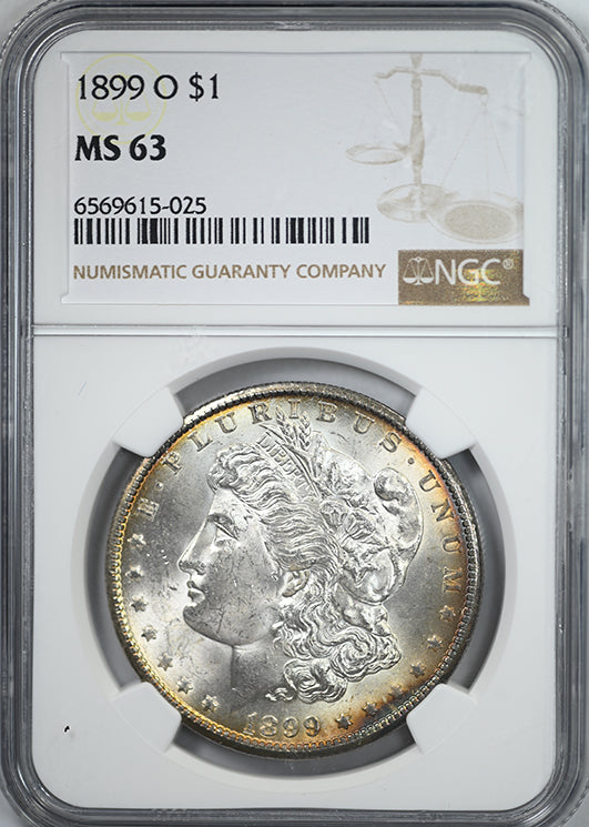 1899-O Morgan Dollar $1 NGC MS63 - REVERSE TONED!