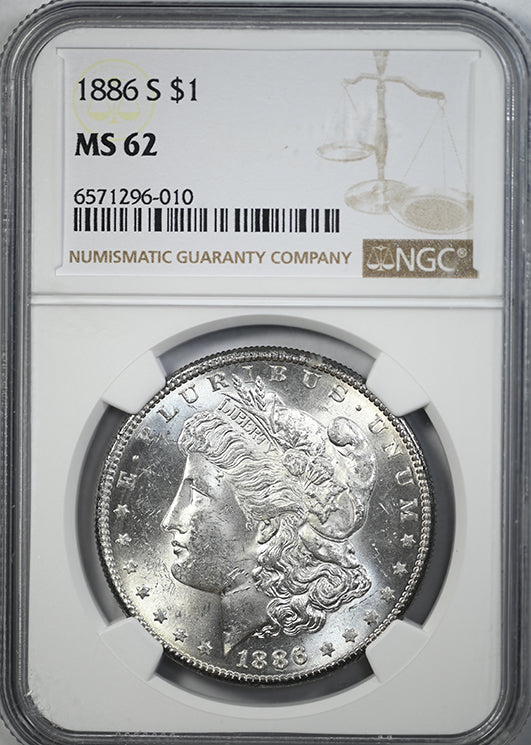 1886-S Morgan Dollar $1 NGC MS62
