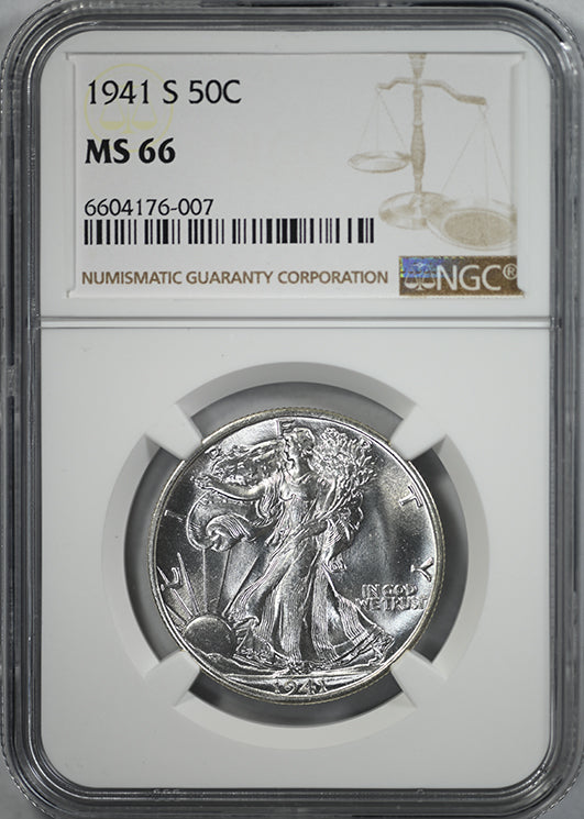 1941-S Walking Liberty Half Dollar 50C NGC MS66