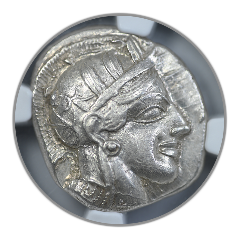 c.440-404 BC Attica, Athens AR Tetradrachm Athenian Owl NGC Ancients Choice AU