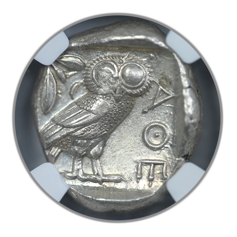c.440-404 BC Attica, Athens AR Tetradrachm Athenian Owl NGC Ancients Choice AU