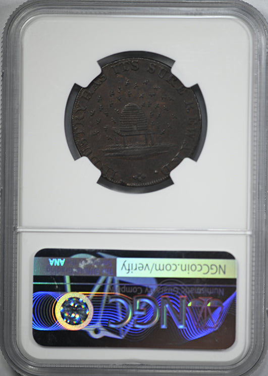 1795 Great Britain D&H-12 1/2P Half Penny Cambridgeshire County Beehive NGC AU53BN