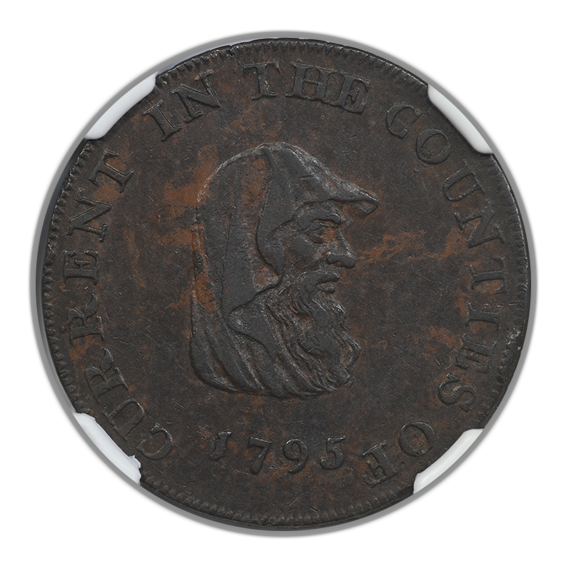 1795 Great Britain D&H-12 1/2P Half Penny Cambridgeshire County Beehive NGC AU53BN