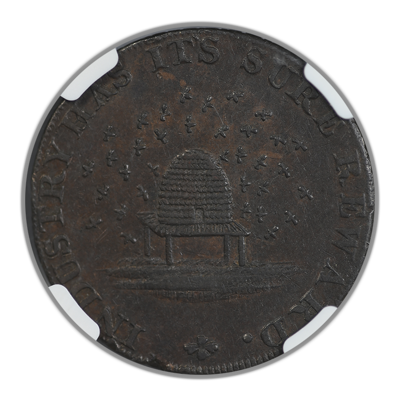 1795 Great Britain D&H-12 1/2P Half Penny Cambridgeshire County Beehive NGC AU53BN