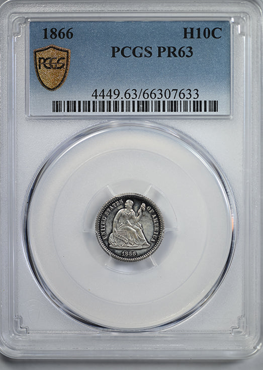 1866 Proof Liberty Seated Half Dime H10C PCGS PR63