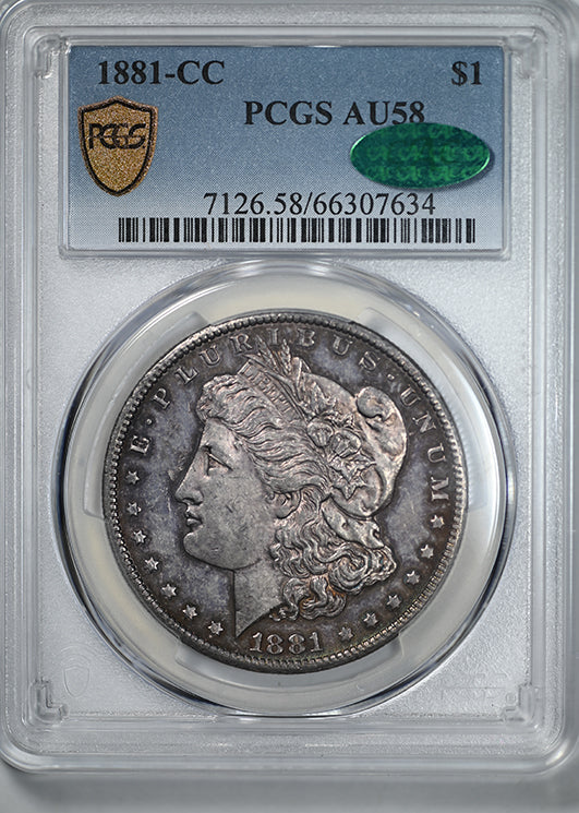 1881-CC Morgan Dollar $1 PCGS AU58 CAC