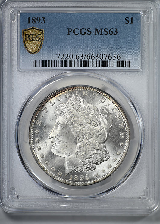 1893 Morgan Dollar $1 PCGS MS63