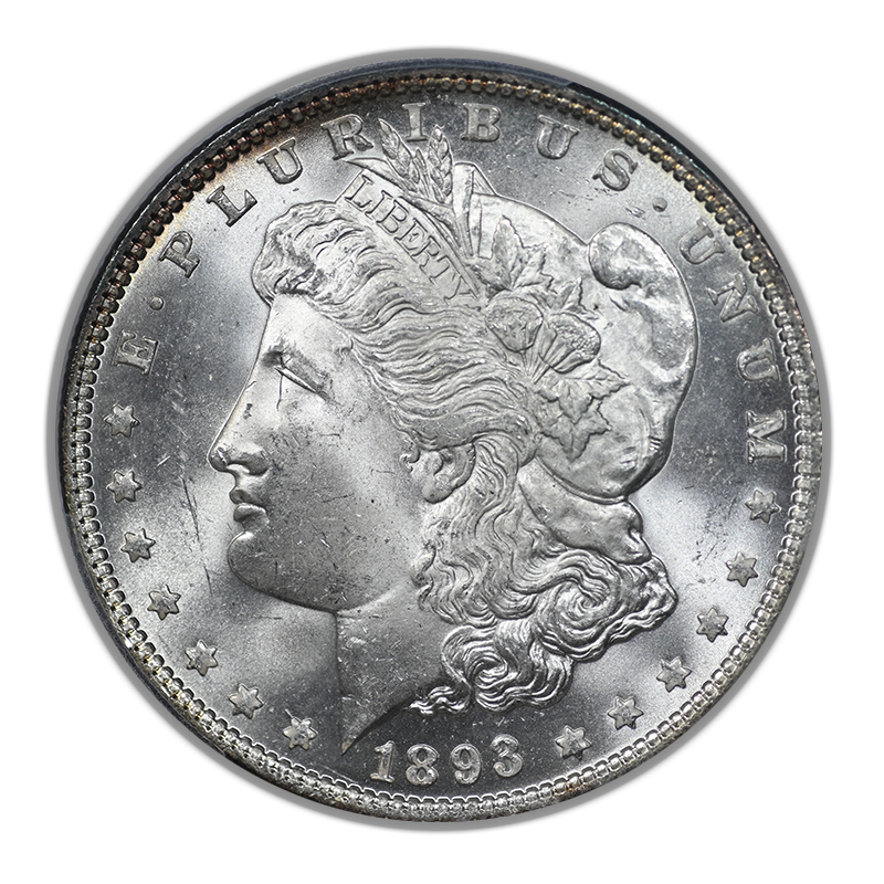 1893 Morgan Dollar $1 PCGS MS63