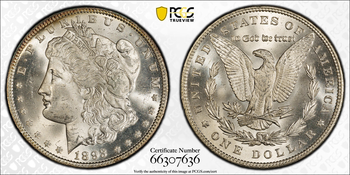 1893 Morgan Dollar $1 PCGS MS63