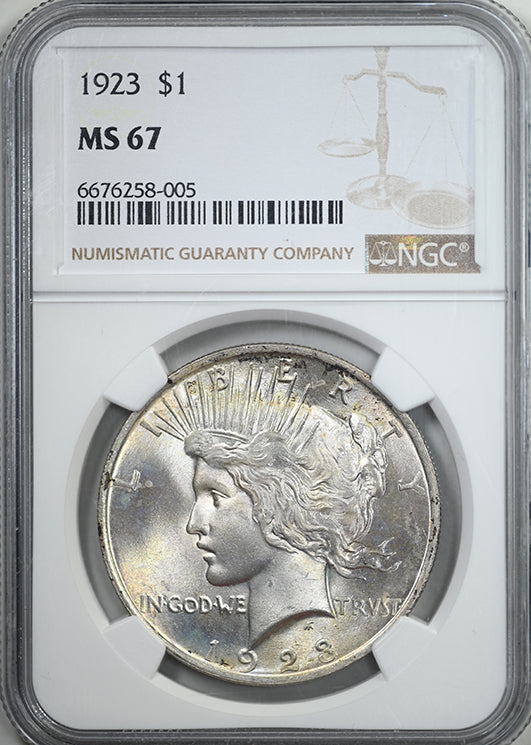 1923 Peace Dollar $1 NGC MS67