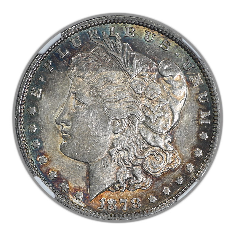 1878 7TF Morgan Dollar $1 NGC AU53 - Reverse of 1879 - TONED!
