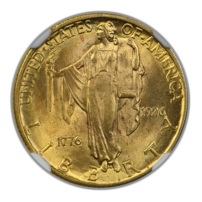 1926 Sesquicentennial Classic Commemorative Gold Quarter Eagle $2.50 NGC MS65 Obverse