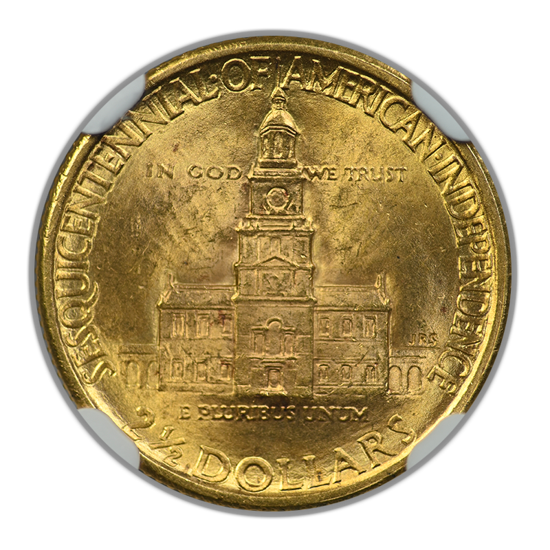 1926 Sesquicentennial Classic Commemorative Gold Quarter Eagle $2.50 NGC MS65 Reverse